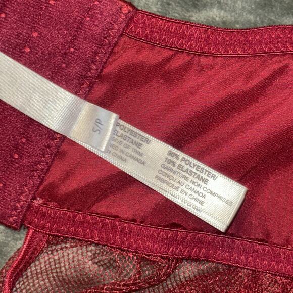Coquette Babydoll Lingerie Women's Small Red Sheer Lace Detail Straps Underwire - Picture 7 of 9